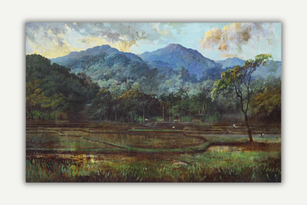 Sumber gambar: Abdullah Suriosubroto, Paddy Field, WikiArt.org.