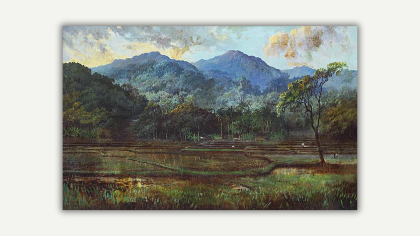 Sumber gambar: Abdullah Suriosubroto, Paddy Field, WikiArt.org.
